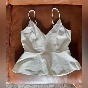 Lulus White Spaghetti Strap Peplum Top